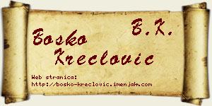 Boško Kreclović vizit kartica